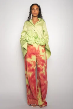 Marques ' Almeida Bottoms | Denim | LIME AND RED TIE DYE BOYFRIEND TROUSERS MULTICOLOUR