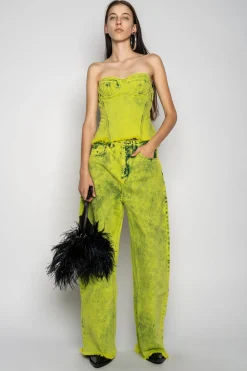 Marques ' Almeida Tops | Denim | BRA CUP CORSET LIME