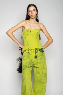 Marques ' Almeida Tops | Denim | BRA CUP CORSET LIME