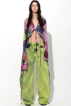 Marques ' Almeida Denim | Bottoms | DENIM BOYFRIEND TROUSERS LIME