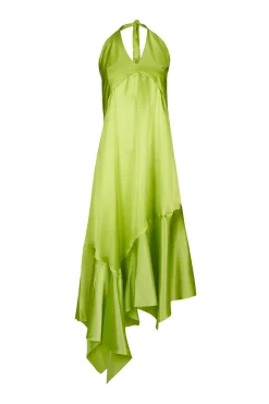 Marques ' Almeida Dresses | Dresses | SILK HALTERNECK BACK TIE DRESS LIME