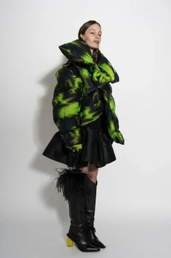 Marques ' Almeida Outerwear | LIME TIE DYE M'A PUFFER JACKET MULTICOLOUR