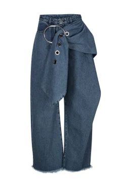 Marques ' Almeida Bottoms | Denim | MID BELTED BOYFRIEND JEANS BLUE