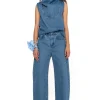 Marques ' Almeida Denim | Tops | MID COWL NECK TOP BLUE