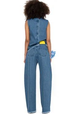 Marques ' Almeida Denim | Tops | MID COWL NECK TOP BLUE