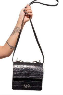 Marques ' Almeida Accessories | MINI CHAIN BAG IN CROCO BLACK