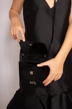 Marques ' Almeida Accessories | MINI CHAIN BAG IN CROCO BLACK