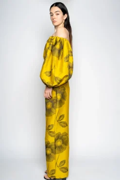 Marques ' Almeida Bottoms | FLORAL BOYFRIEND TROUSERS MUSTARD