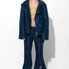 Marques ' Almeida Outerwear | Denim | DENIM BIKER JACKET NAVY