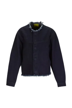 Marques ' Almeida Outerwear | DENIM COLLARLESS JACKET NAVY