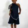 Marques ' Almeida Tops | DENIM ONE SHOULDER KNOT TOP NAVY