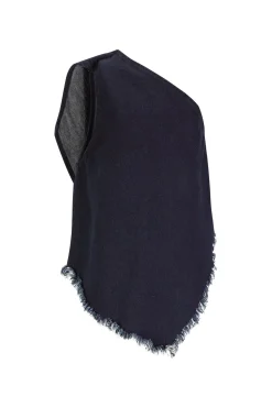 Marques ' Almeida Tops | DENIM ONE SHOULDER KNOT TOP NAVY