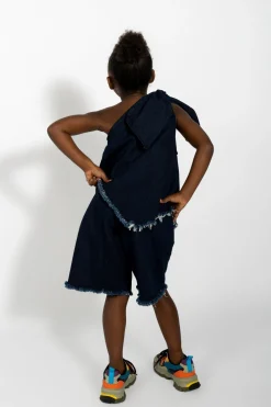Marques ' Almeida Tops | DENIM ONE SHOULDER KNOT TOP NAVY