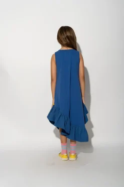 Marques ' Almeida Jersey | Dresses | SLEEVELESS FLOUNCE DRESS NAVY