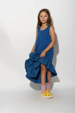 Marques ' Almeida Jersey | Dresses | SLEEVELESS FLOUNCE DRESS NAVY