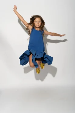 Marques ' Almeida Jersey | Dresses | SLEEVELESS FLOUNCE DRESS NAVY