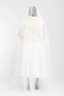 Marques ' Almeida Bridal | CINCHED OPEN NECK LEATHER BIKER VEST OFF-WHITE