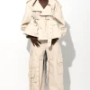 Marques ' Almeida Outerwear | Denim | CROPPED TRENCH COAT OFF-WHITE