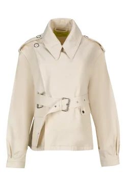 Marques ' Almeida Outerwear | Denim | CROPPED TRENCH COAT OFF-WHITE