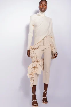 Marques ' Almeida Knitwear | Tops | DRAPED JUMPER IN MERINO KNIT OFF-WHITE