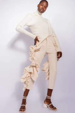 Marques ' Almeida Knitwear | Tops | DRAPED JUMPER IN MERINO KNIT OFF-WHITE