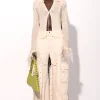Marques ' Almeida Tops | Knitwear | VISCOSE KNITTED TOP WITH FEATHERS OFF-WHITE