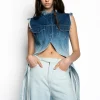 Marques ' Almeida Tops | Denim | OMBRE DENIM PUSHED-BACK VEST BLUE