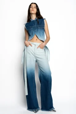 Marques ' Almeida Tops | Denim | OMBRE DENIM PUSHED-BACK VEST BLUE