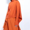 Marques ' Almeida Knitwear | Tops | DRAPED JUMPER IN MERINO KNIT ORANGE