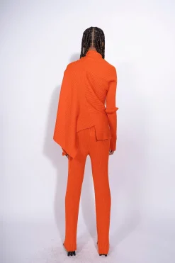 Marques ' Almeida Knitwear | Tops | DRAPED JUMPER IN MERINO KNIT ORANGE