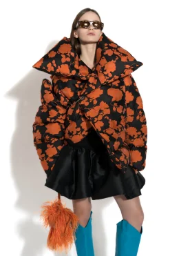 Marques ' Almeida Outerwear | ORANGE FLORAL M'A PUFFER JACKET MULTICOLOUR