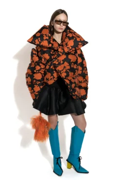 Marques ' Almeida Outerwear | ORANGE FLORAL M'A PUFFER JACKET MULTICOLOUR