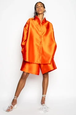 Marques ' Almeida Bottoms | Bottoms | SKATER SHORTS ORANGE