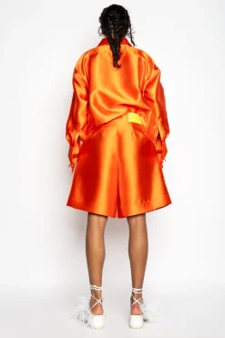Marques ' Almeida Bottoms | Bottoms | SKATER SHORTS ORANGE