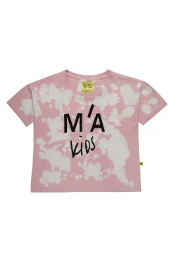 Marques ' Almeida Jersey | Tops | PINK AND BEIGE SPLATTERED LOGO T-SHIRT MULTICOLOUR