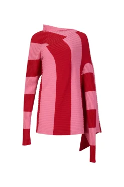 Marques ' Almeida Tops | Knitwear | PINK AND RED DRAPED JUMPER MULTICOLOUR