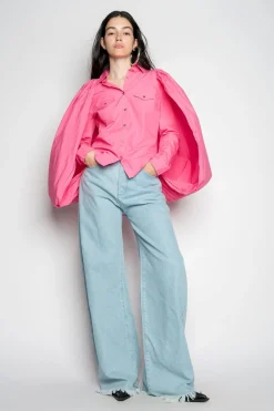 Marques ' Almeida Tops | PINK BALLON SLEEVE SHIRT BRIGHTPINK