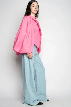 Marques ' Almeida Tops | PINK BALLON SLEEVE SHIRT BRIGHTPINK