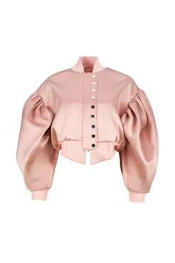 Marques ' Almeida Outerwear | BOMBER JACKET WITH PUFF SLEEVES PINK