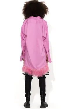 Marques ' Almeida Dresses | Tops | FEATHER HEM SHIRT DRESS PINK