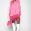 Marques ' Almeida Tops | Tops | PINK FEATHER SHIRT DRESS BRIGHTPINK