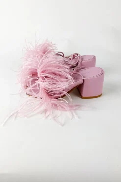 Marques ' Almeida Shoes | FEATHER STRAPPY SANDAL PINK