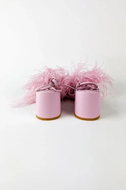 Marques ' Almeida Shoes | FEATHER STRAPPY SANDAL PINK