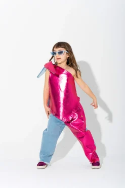 Marques ' Almeida Bottoms | PINK FOIL BAGGY TROUSERS MULTICOLOUR