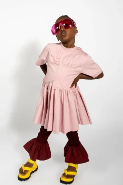 Marques ' Almeida Jersey | Dresses | PINK GATHERED JERSEY T-SHIRT DRESS LIGHTPINK