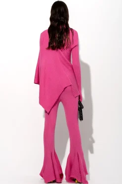 Marques ' Almeida Knitwear | Tops | PINK MERINO DRAPED JUMPER BRIGHTPINK