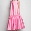 Marques ' Almeida Dresses | Dresses | PINK MIDI SLEEVELESS PUFF HEM DRESS LIGHTPINK
