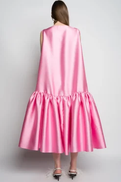 Marques ' Almeida Dresses | Dresses | PINK MIDI SLEEVELESS PUFF HEM DRESS LIGHTPINK