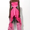 Marques ' Almeida Dresses | Dresses | PINK SILK CUT OUT DRESS WITH OPEN BACK BRIGHTPINK