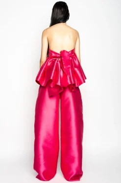 Marques ' Almeida Tops | Tops | PINK STRAPLESS PEPLUM TOP BRIGHTPINK